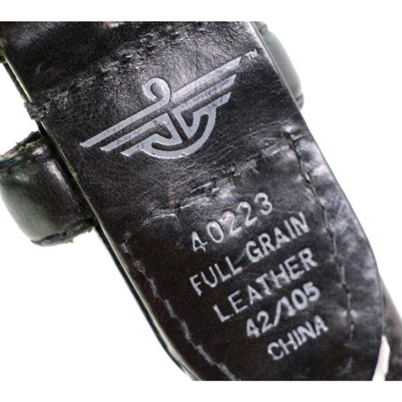 DOCKERS BRAIDED BLACK GENUINE LEATHER 1 1/8" Wd CASUAL MEN'S BELT Sz 42/105 (t49 - Picture 7 of 13